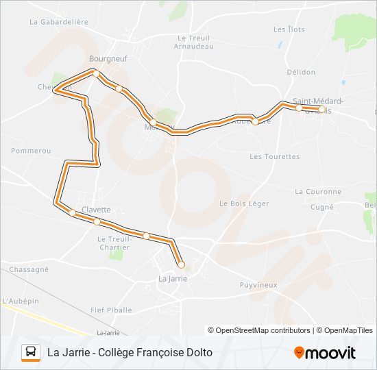 Plan de la ligne 252 de bus