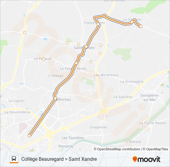 213 bus Line Map