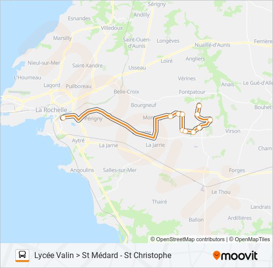 Plan de la ligne 322 de bus