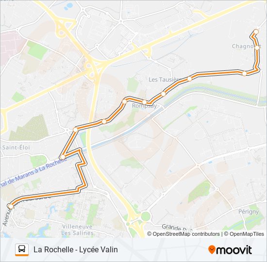 Mapa de 327 de autobús