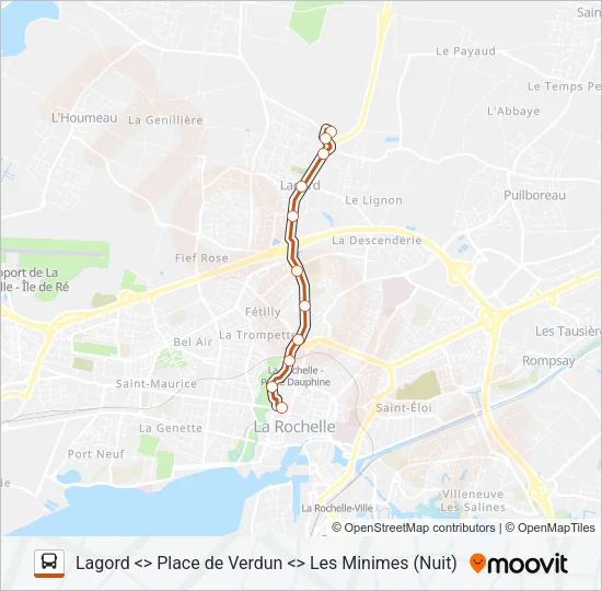 N3 Bus Line Map