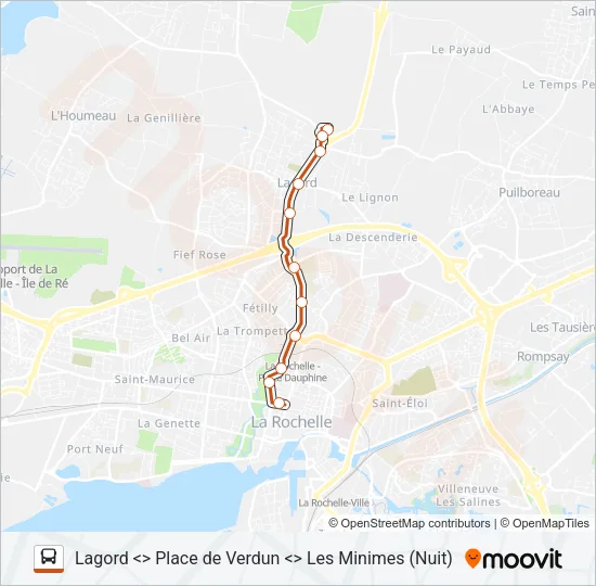 N3 Bus Line Map