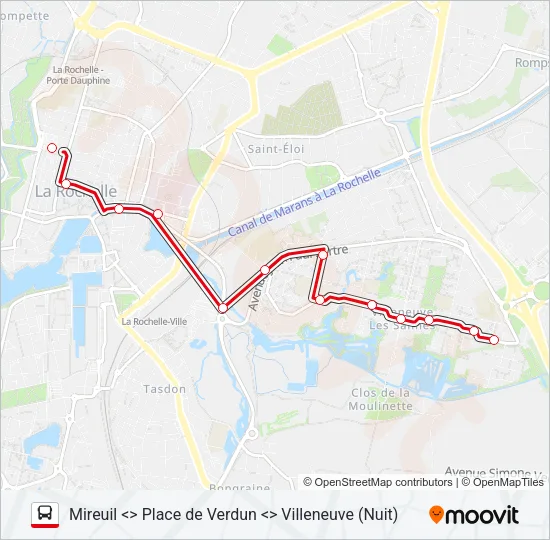 N2 Bus Line Map