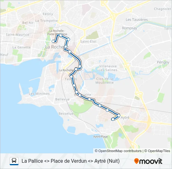 N1 Bus Line Map