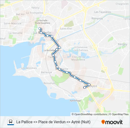 N1 Bus Line Map