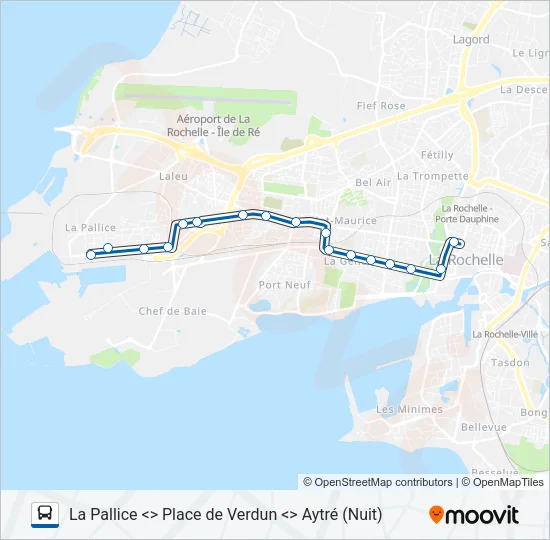 N1 Bus Line Map