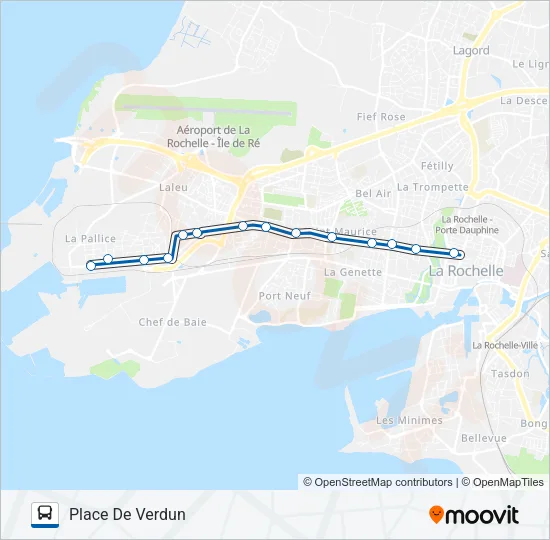 Plan de la ligne 1 de bus