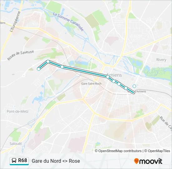 R68 Bus Line Map
