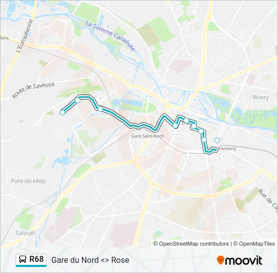 R68 Bus Line Map