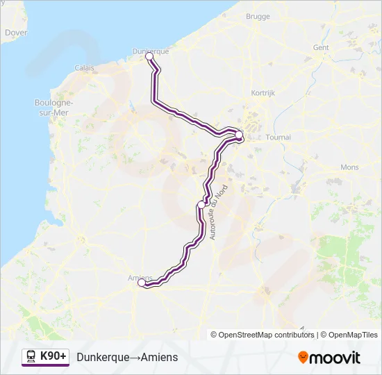 K90+ Train Line Map