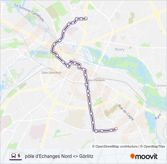 Plan de la ligne 6 de bus