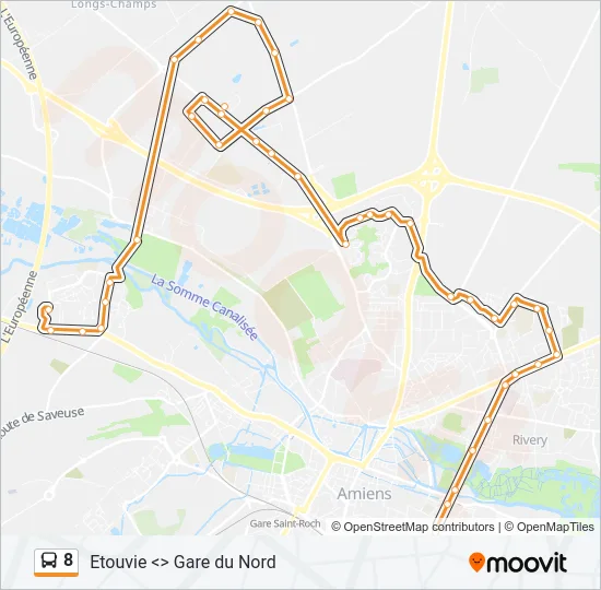 8 Bus Line Map