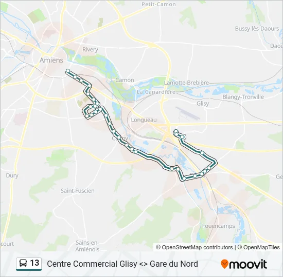 13 Bus Line Map