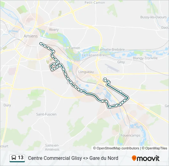 13 Bus Line Map