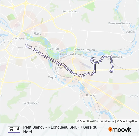 14 Bus Line Map