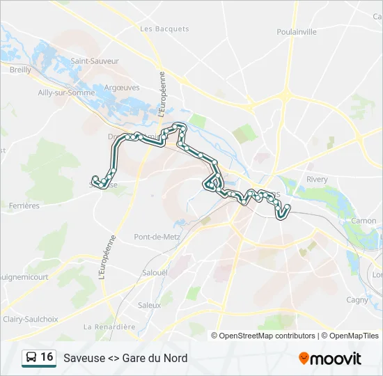 16 Bus Line Map