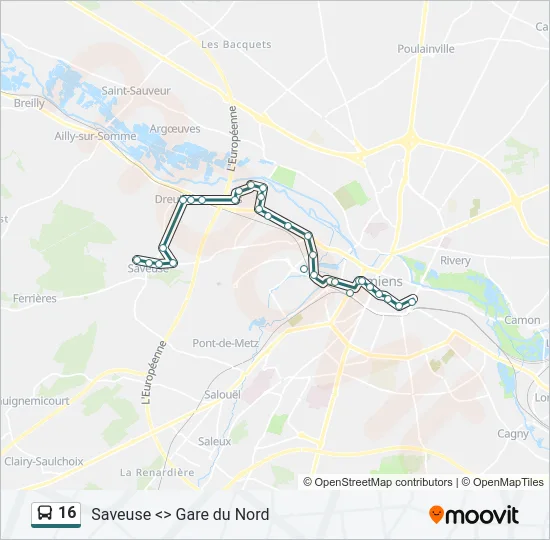 16 Bus Line Map
