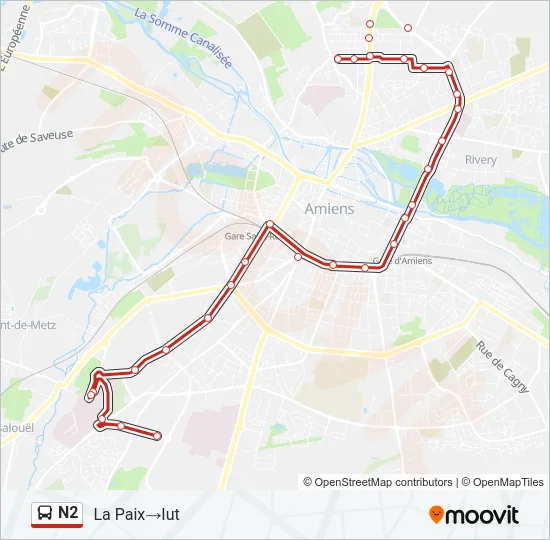 N2 Bus Line Map