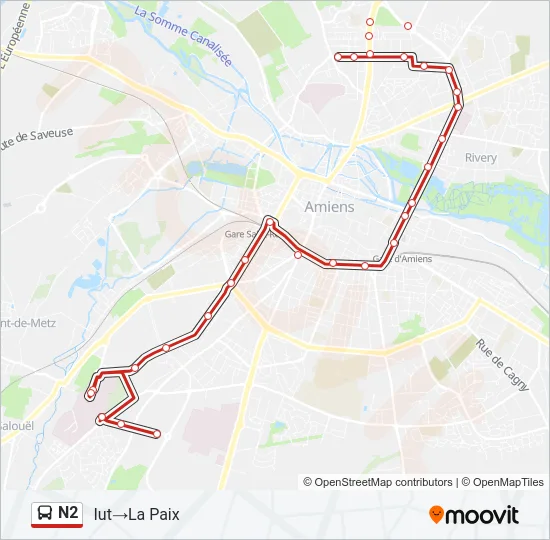 N2 Bus Line Map