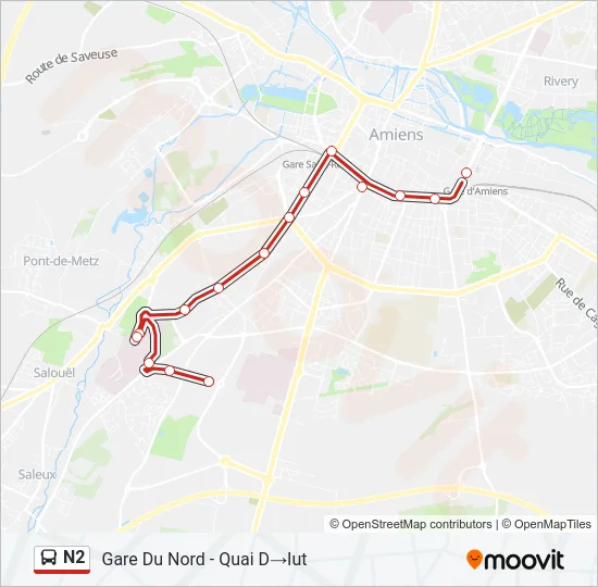 N2 Bus Line Map
