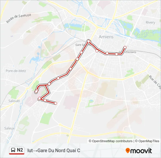 N2 Bus Line Map