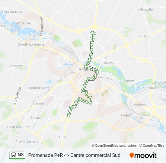 N3 Bus Line Map