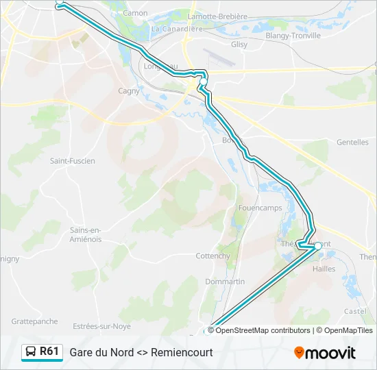 R61 Bus Line Map