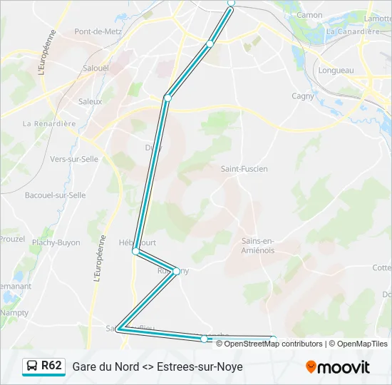 R62 Bus Line Map