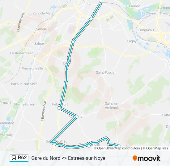 R62 Bus Line Map