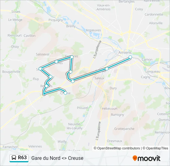R63 Bus Line Map