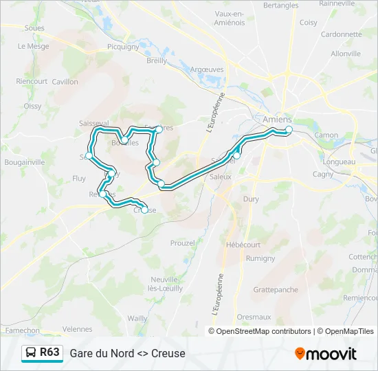 R63 Bus Line Map