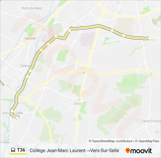T36 Bus Line Map