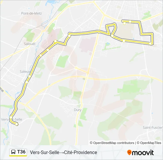 T36 Bus Line Map