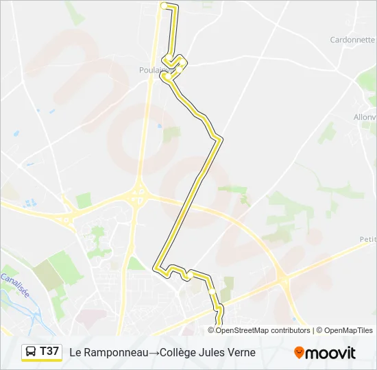 T37 Bus Line Map