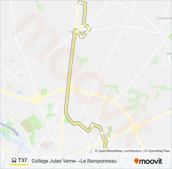 T37 Bus Line Map