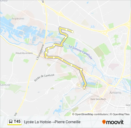 T45 Bus Line Map