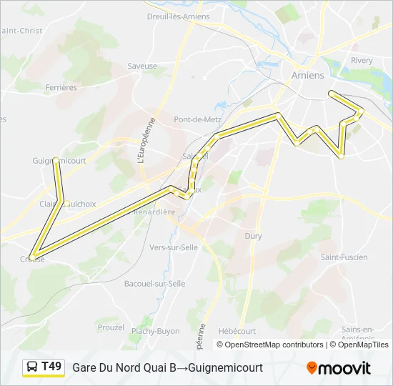 T49 Bus Line Map