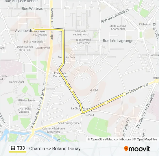 T33 Bus Line Map