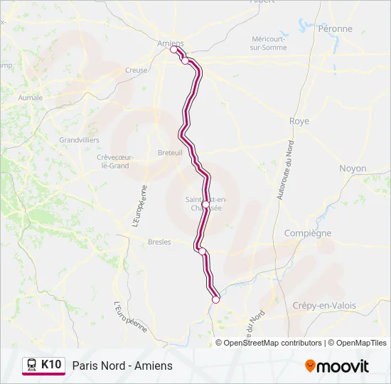 K10 Train Line Map