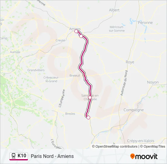 K10 Train Line Map