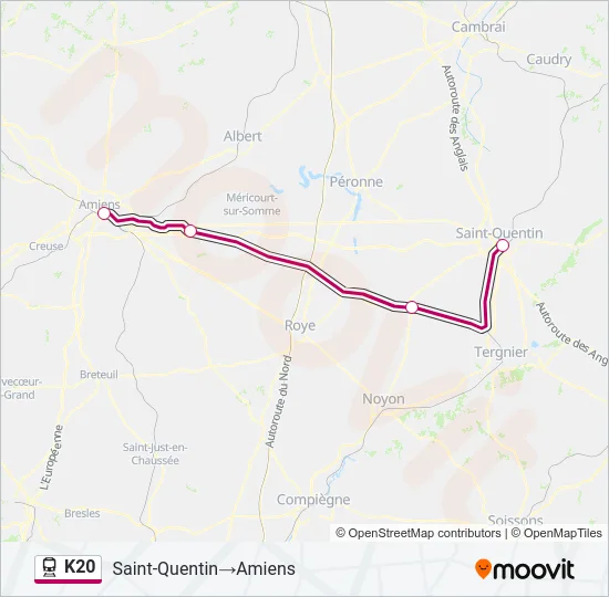 K20 Train Line Map