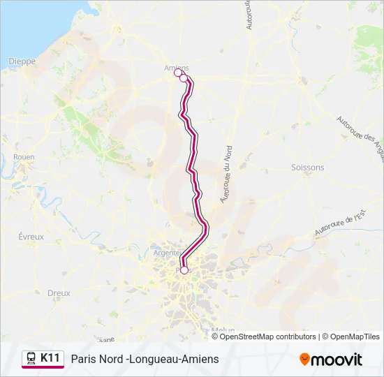 K11 Train Line Map
