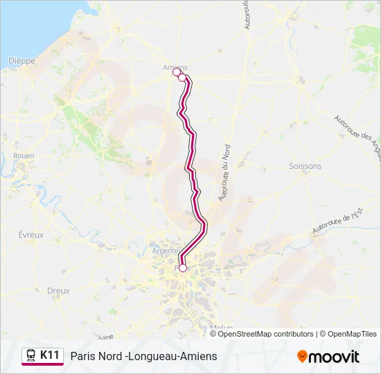 K11 Train Line Map