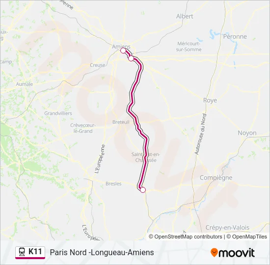 K11 Train Line Map
