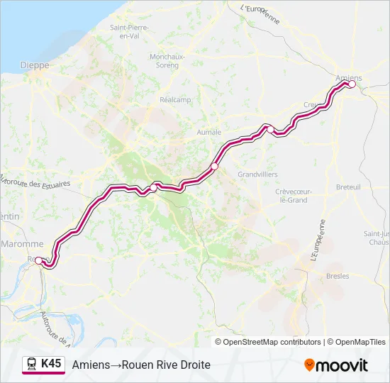 K45 Train Line Map
