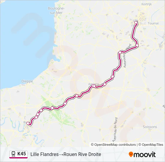 K45 Train Line Map