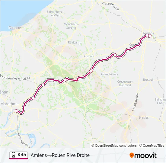 K45 Train Line Map