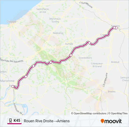 K45 Train Line Map