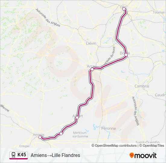 K45 Train Line Map