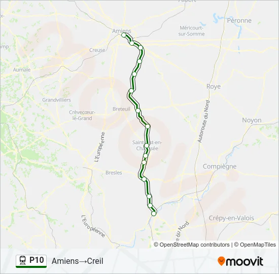 P10 Train Line Map